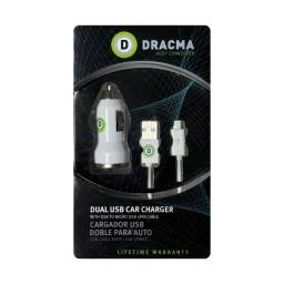 Cargador USB Dual de Auto Dracma | Cable Micro USB, 3.1 A, 1 m