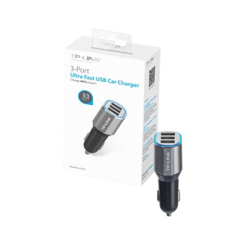 Cargador P/Auto TP-LINK CP230 3 Puertos USB 33W