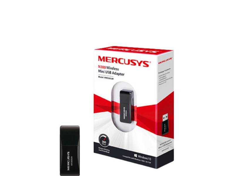 Adaptador Inalmbrico Mini USB MERCUSYS MW300UM | WiFi, 300 Mbps